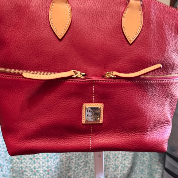 Dooney & Bourke Cherry Red Satchel with matching pouch - Picture 4 of 16